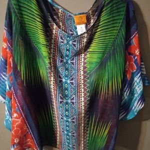 Ruby rd. Xl 100%polyester tank attached sheer shirt